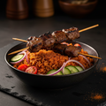 Beef Suya Bowl with Jollof Rice